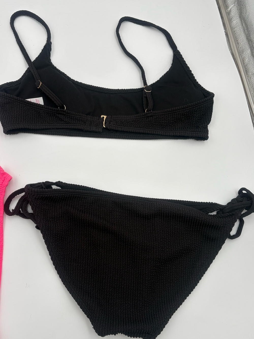 No Boundaries Bikini Swimsuit Bundle Size L 11-13 Pink Black 2 Piece Sets - Picture 6 of 14